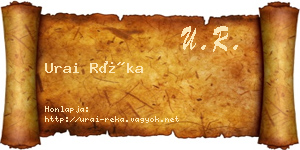 Urai Réka névjegykártya